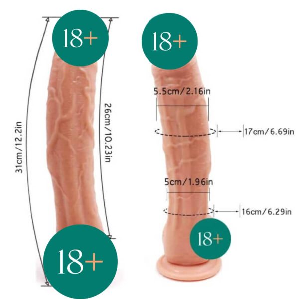12 Inch Big Man Realistic Dildo For Her | buy Adult toys Online at 18Plus World Malaysia