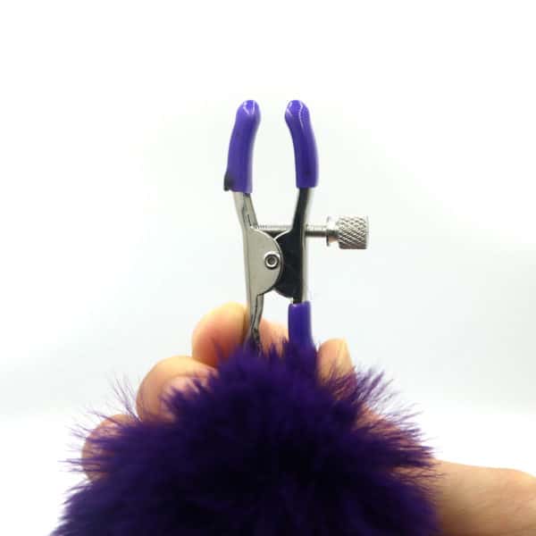 Purple Feather Ball Nipple Clamps For Her | buy Adult toys Online at 18Plus World Malaysia
