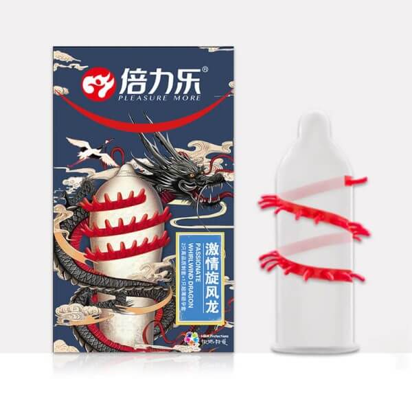 PLEASURE MORE Whirlwind Dragon Condom (2 pcs) Condom | buy Adult toys Online at 18Plus World Malaysia
