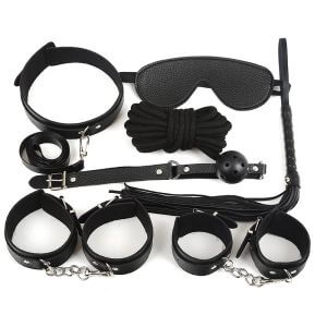 7 in 1 Black SM Couple Fun Set For Fun | buy Adult toys Online at 18Plus World Malaysia