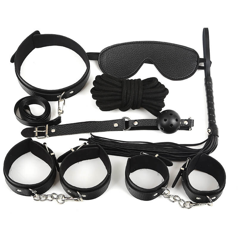 7 in 1 Black SM Couple Fun Set BDSM | buy Adult toys Online at 18Plus World Malaysia